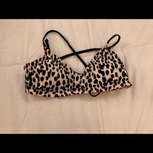 Leopard and pink bikini top